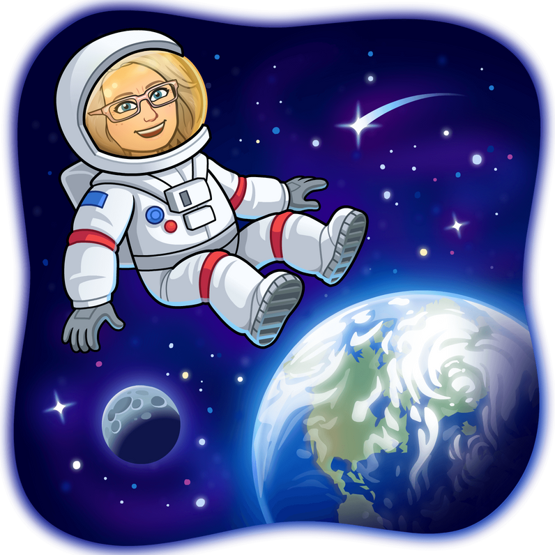 Bitmoji of planetarium director in space